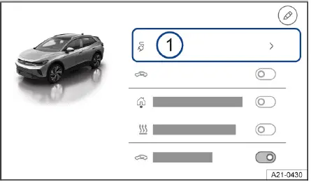 Fig. 1 Sistema de infotainment: menú de salida con botón