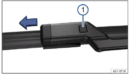 Fig. 1 Cambiar las escobillas limpiacristales del parabrisas.