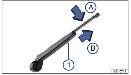 Fig. 2 Cambiar la escobilla limpiacristales de la luneta.