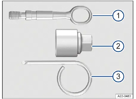 Fig. 1 Piezas de las herramientas de a bordo